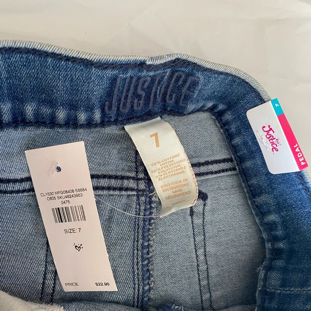 Justice pull on pedal pushers jeans size 7